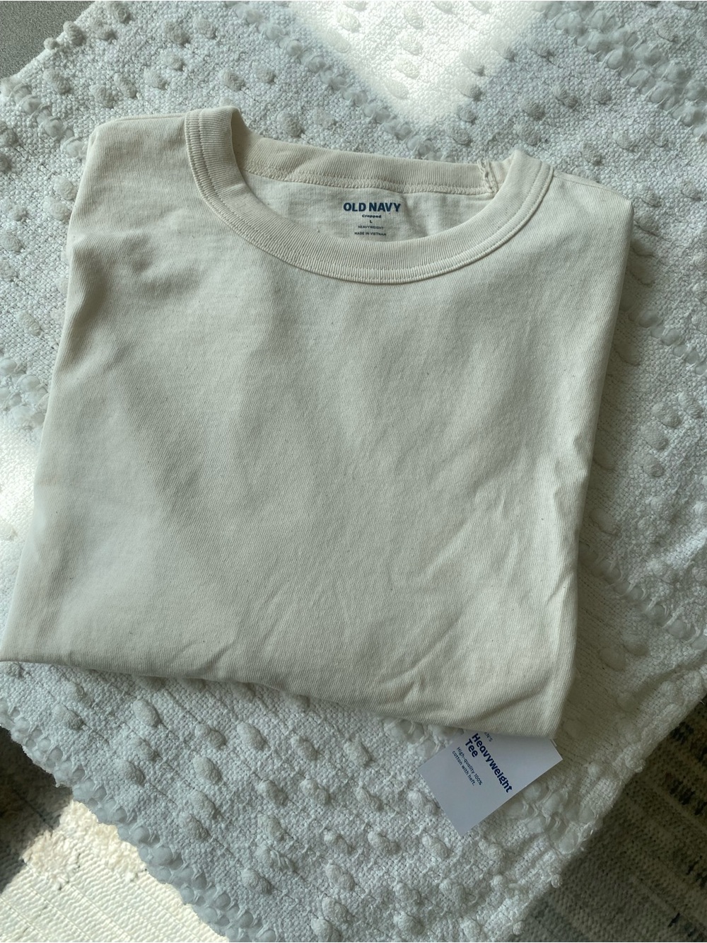 Old Navy Men’s Cream Crewneck Short Sleeve Tee